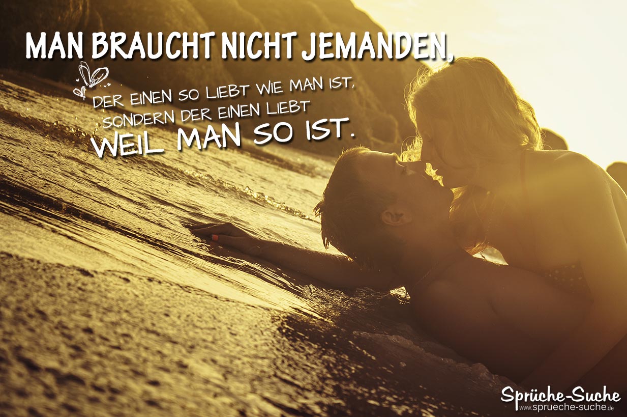 Liebe Sprüche - Liebespaar am Strand - Sprüche-Suche.