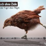 Schlittschuh laufender Vogel ohne Flügel