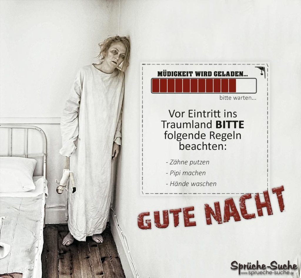 Müdigkeit wird geladen Witzige Gute Nacht Bilder