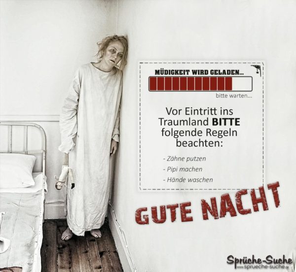 Irrenanstalt Horror-Gute Nacht Sprüche