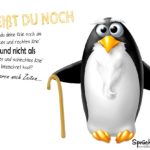 Alte Menschen Sprüche mit Pinguin