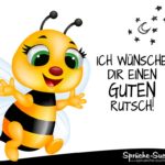 Guten Rutsch Silvester Spruch mit Biene