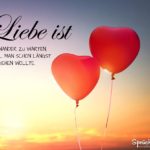 Liebe ist Sprüche - 2 Luftballons in Herzform