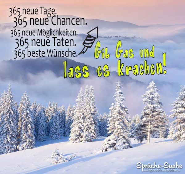 365 neue Tage - Schöner Spruch für Silvester