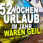 52 Wochen Urlaub - Lustige Sprüche mit Sonnenbrille und Urlaubsfeeling