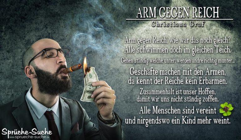 Arm gegen Reich Gedicht SprücheSuche