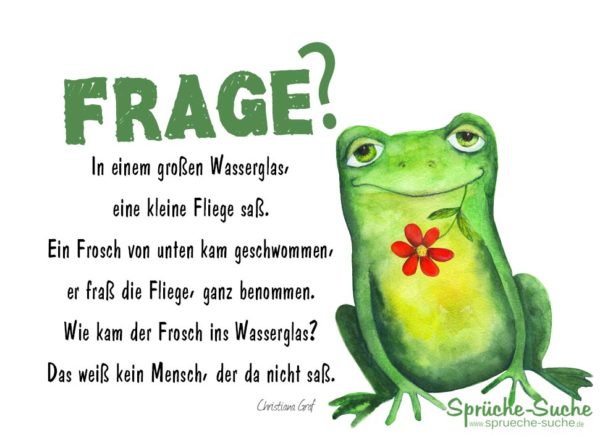 Frosch, Fliege und Wasserglas - Gedicht