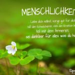 Menschlichkeit - Schöner Spruch fürs Leben