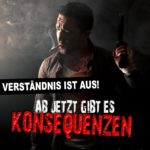 Mann mit Waffe und einer Zigarette gibt Konseuenzen