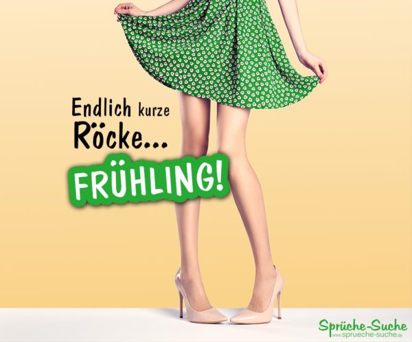 Kurzer Rock - Frühling Spruch