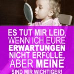 Sprüche zum Nachdenken - Kind mit Handspiegel - Spruch Erwartungen