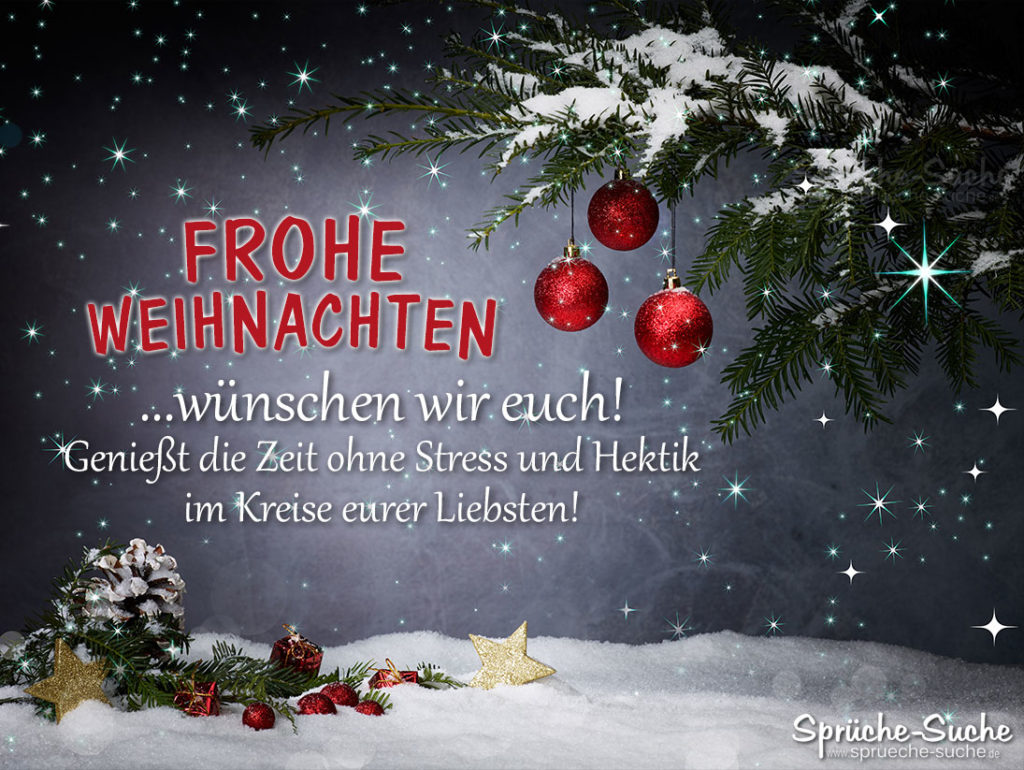 Genießt die Zeit ohne Stress und Hektik Weihnachtskarte für Familie