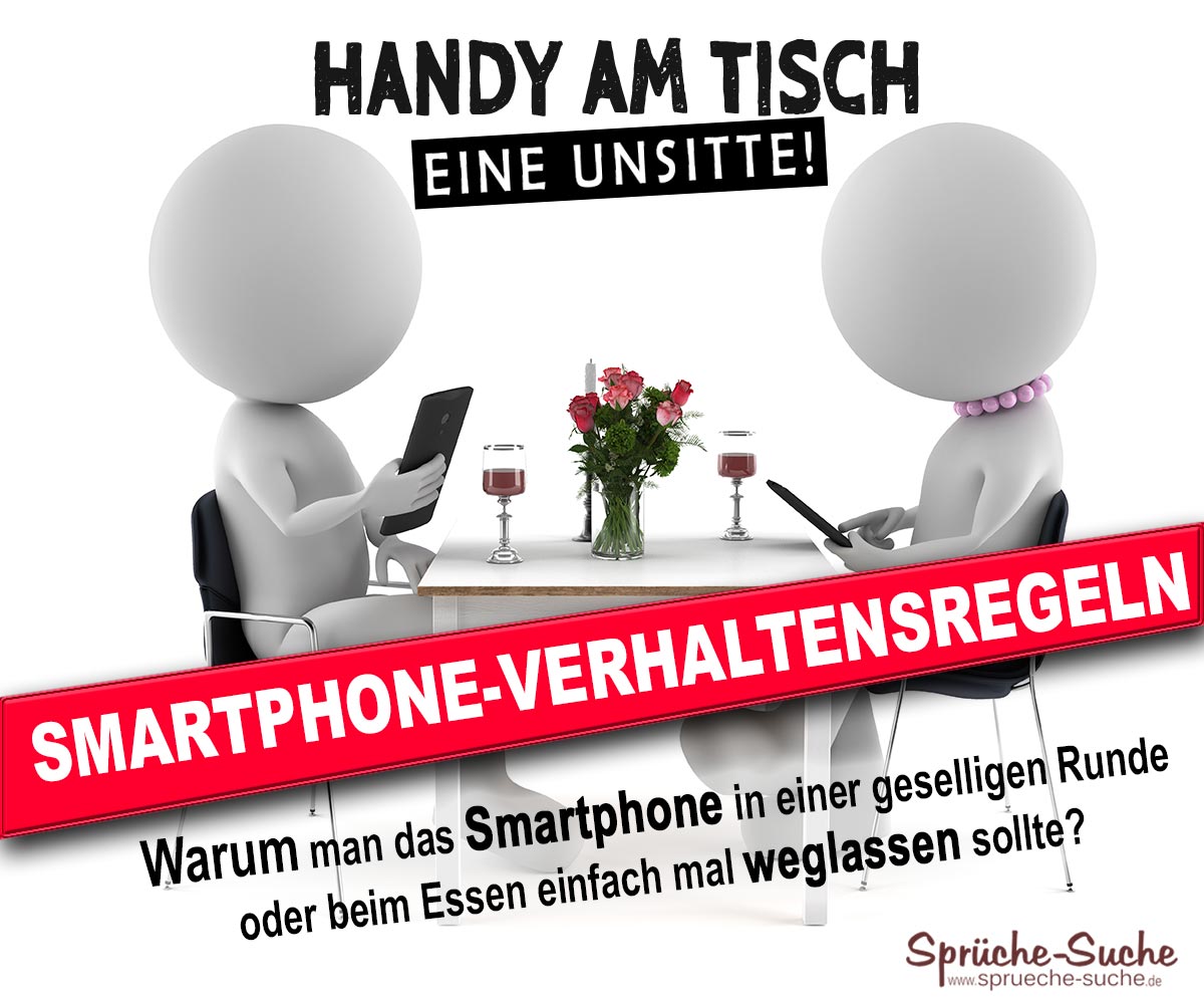 Handy am Tisch - Eine Unsitte Smartphone-Verhaltensregeln