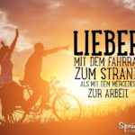 Coole Urlaubssprüche - mit dem Fahrrad zum Strand