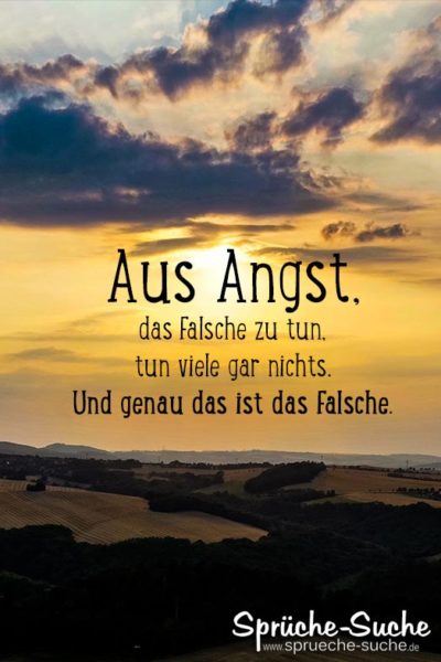 Sonnenuntergang - Angst das Falsche zu tun - Sprüche zum Nachdenken