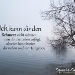 Schöne Freundschaftssprüche - Spruch mit See im Nebel im Herbst