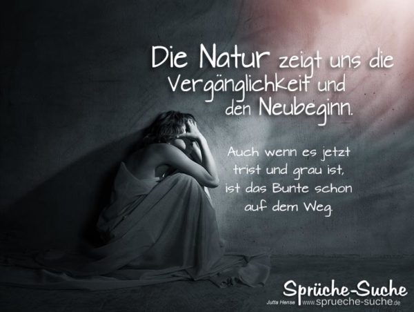 Natur Spruch zum Nachdenken - Vergänglichkeit und den Neubeginn