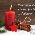 Karte mit Kerze zur Weihnachtszeit - Wir wünschen einen schönen ersten Advent