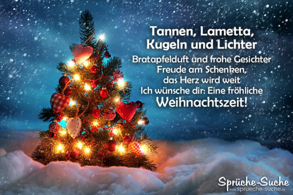 Weihnachtsgedicht- Tannen, Lametta, Kugeln und Lichter