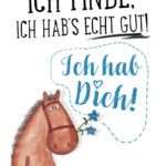 Ich hab dich lieb Karte mit Pferd