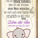Lustiger Spruch Baby-Elefant