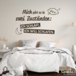 Müde Spruch lustig als Wandtattoo für Schlafzimmer