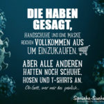 Lustiger Spruch einkaufen unter Corona