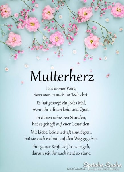 Gedicht zum Muttertag - Mutterherz