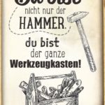 Hammer Spruch zum Danke sagen für Männer - der Werkzeugkasten