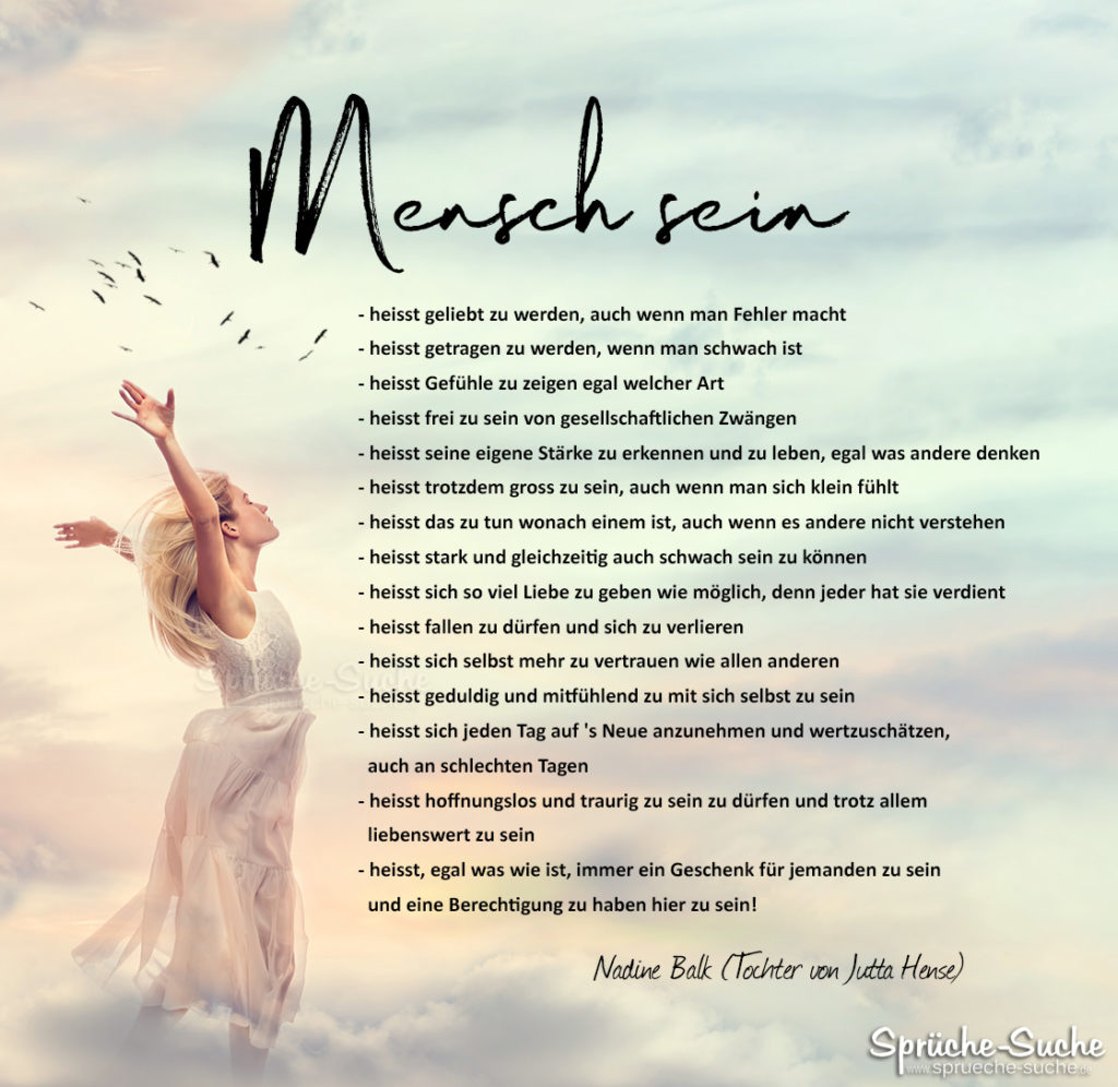 Mensch sein - Gedicht von Nadine Balk